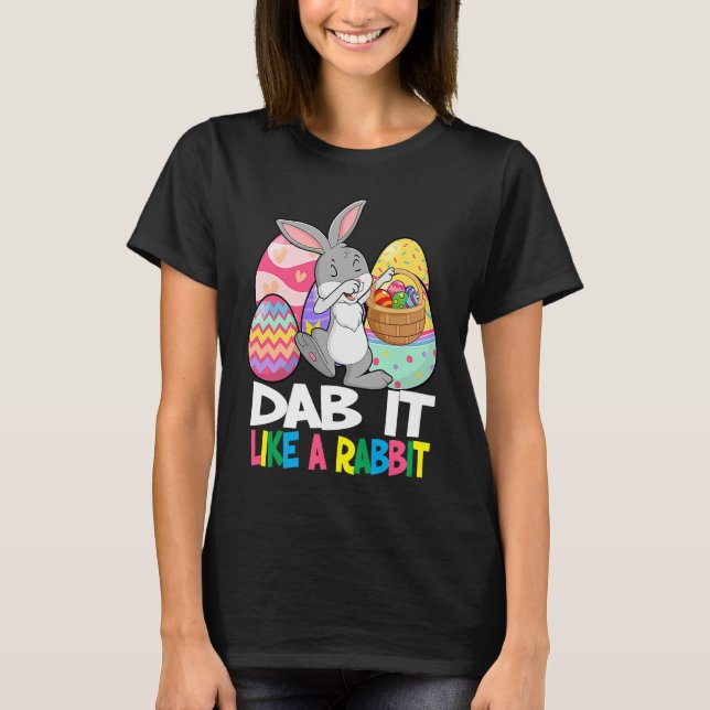Camiseta Dab It Like A Rabbit Easter Day   For Boys Girls   (Anverso)
