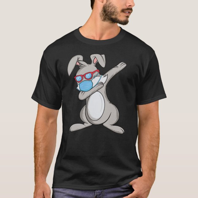 Camiseta Dab Rabbit Dabbing Bunny Sunglasses Face Mask (Anverso)