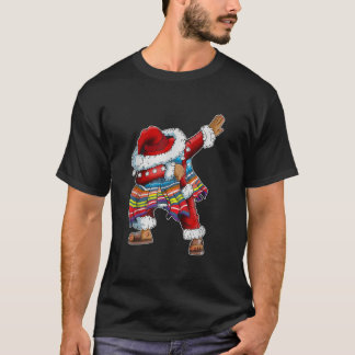 Camiseta Dab Santa Claus Con Poncho Mexicano Está Dabbing