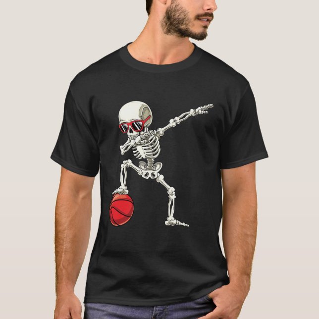 Camiseta Dab Skeleton  Dabbing Skeleton Basketball Boy Hall (Anverso)
