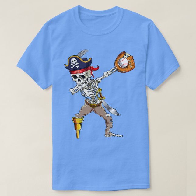 Camiseta Dab Skeleton Dabbing Skeleton Pirate Baseball (Diseño del anverso)