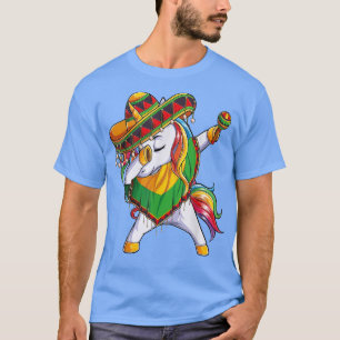 Camiseta Dab Unicorn Poncho Sombrero Cinco De Mayo Fiesta K
