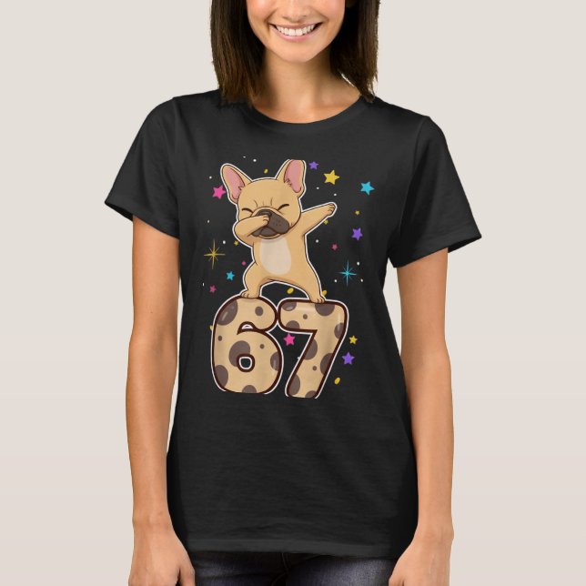 Camiseta Dabbing 67 French Bulldog 67 Dog Funny Six Seven M (Anverso)