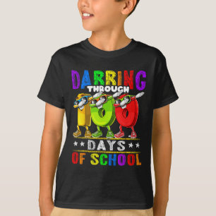 Camiseta Dabbing a través de 100 días de escuela Día 100 de