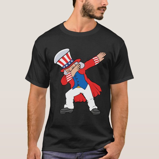 Camiseta Dabbing Abraham Abe Lincoln Patriotic 4th Of July  (Anverso)