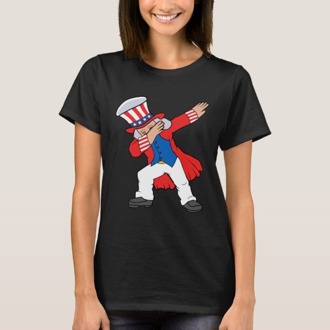 Camiseta Dabbing Abraham Abe Lincoln Patriotic 4th Of July  (Anverso)