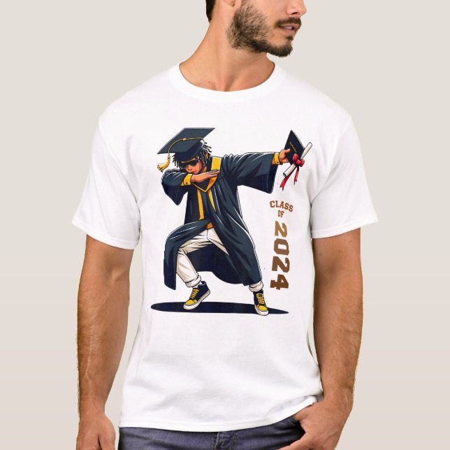Camiseta Dabbing African Black Boys Adolescentes Graduación (Anverso)
