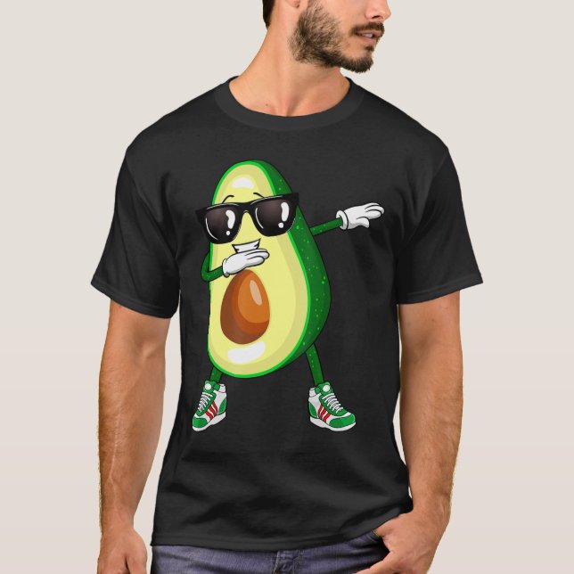 Camiseta Dabbing Aguacate Shirny Funny Vegan Food Lover Tee (Anverso)