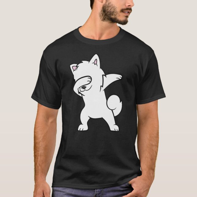 Camiseta Dabbing American Eskimo Dog Funny American Eskimo  (Anverso)