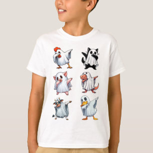 Camiseta Dabbing Animals Farm Halloween Ghost Costume Funny