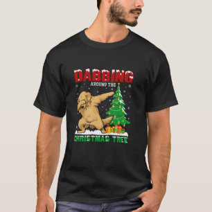 Camiseta Dabbing Around the Christmas Tree Golden Retriever