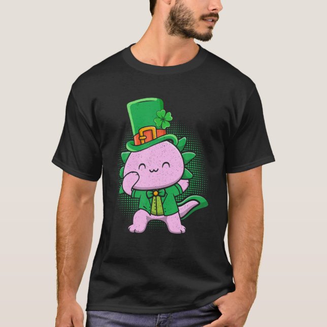 Camiseta Dabbing Axolotl As Leprechaun Dab | St Patricks Da (Anverso)