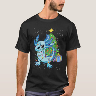 Camiseta Dabbing Axolotl Navidades Iluminan árbol Funny Axo
