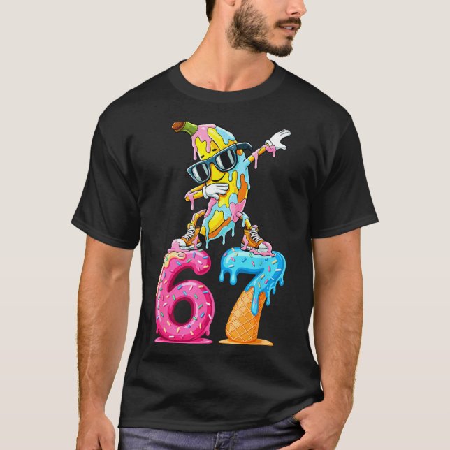 Camiseta Dabbing Banana 67 Ice Cream Drip Funny Six Seven M (Anverso)