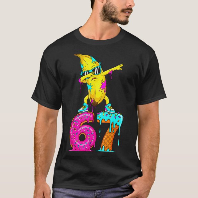 Camiseta Dabbing Banana 67 Ice Cream Drip Funny Six Seven M (Anverso)