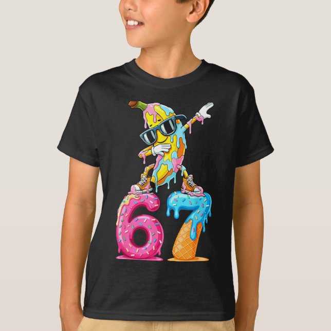 Camiseta Dabbing Banana 67 Ice Cream Drip Funny Six Seven M (Anverso)
