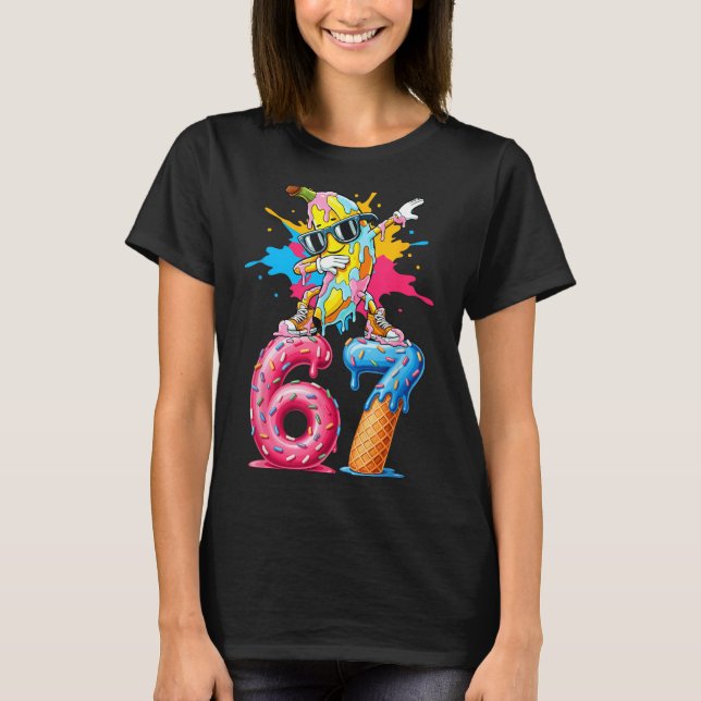 Camiseta Dabbing Banana 67 Ice Cream Drip Funny Six Seven M (Anverso)