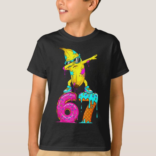 Camiseta Dabbing Banana 67 Ice Cream Drip Funny Six Seven M (Anverso)