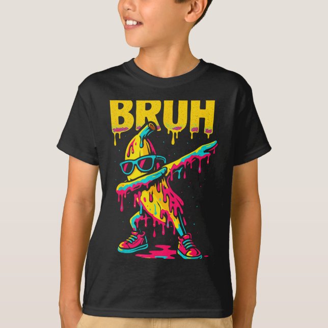 Camiseta Dabbing Banana Bruh Drip Ice Cream Banana Youth Bo (Anverso)