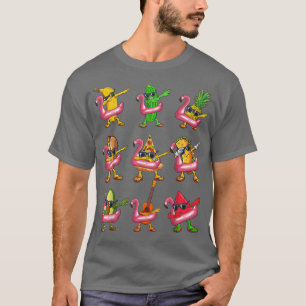 Camiseta Dabbing Banana Flamingo Float Summer Fruit Kids