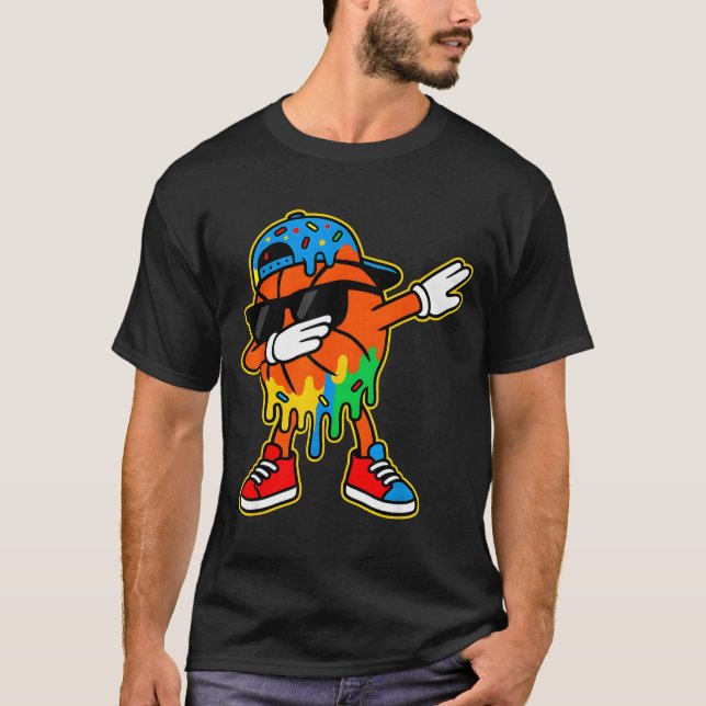 Camiseta Dabbing Basketball Ice Cream Drip Boys Basketball  (Anverso)