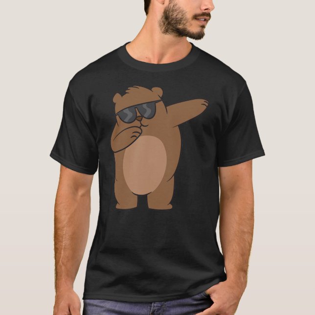 Camiseta Dabbing Bear With Sunglasses Kids Grizzly Bear (Anverso)