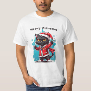 Camiseta Dabbing Black Cat: Festividades de los Navidades M