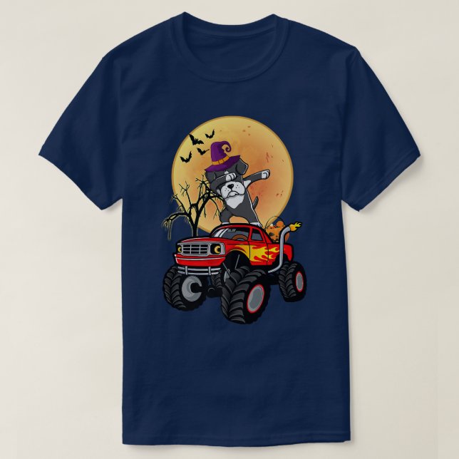 Camiseta Dabbing Boer Dog Witch Gorra en Monster Truck Funn (Diseño del anverso)