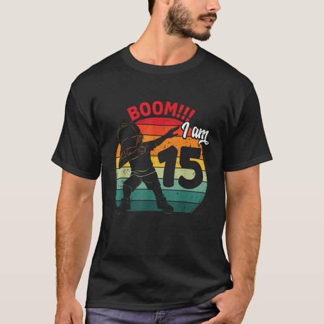 Camiseta Dabbing Boy 15th Birthday Party Quince 15 años O (Anverso)