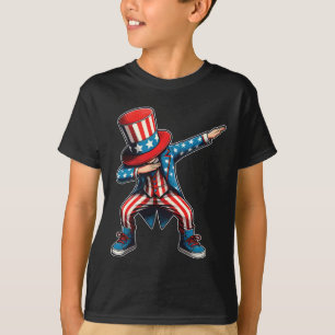 Camiseta Dabbing Boy Bandera Estadounidense Patriótica 4 De