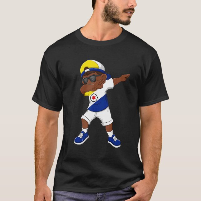 Camiseta Dabbing Boy Caribbean Bandera Neerlandesa Niños Da (Anverso)
