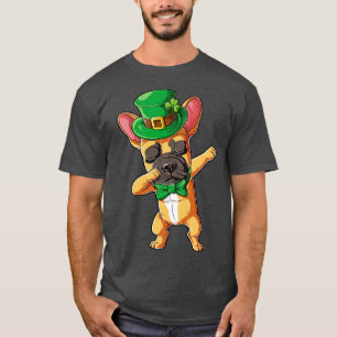 Camiseta Dabbing Bulldog francés Fawn Leprechaun St Patrick