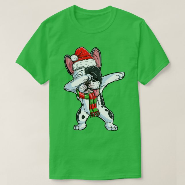 Camiseta Dabbing Bulldog francés Santa Navidades niños Rega (Diseño del anverso)