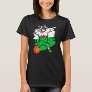 Camiseta Dabbing Bulldog francés Wales Basketball Fan Jerse