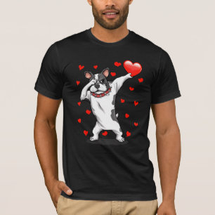 Camiseta Dabbing Bulldog Heart Love Valentines Day Boys Gir