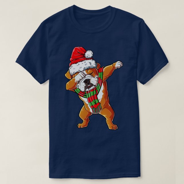 Camiseta Dabbing Bulldog inglés Santa Navidades niños Regal (Diseño del anverso)