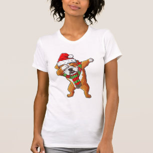 Camiseta Dabbing Bulldog inglés Santa Navidades Regalos a l