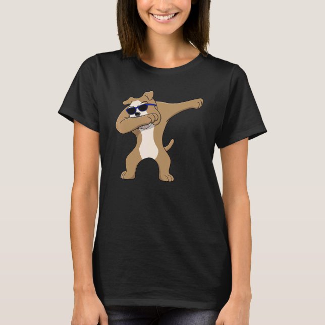 Camiseta Dabbing Bulldog Perro Niños Mascota Amor Rescate B (Anverso)