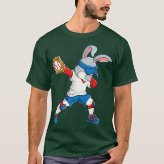 Camiseta Dabbing Bunny Easter Day Béisbol Catcher Happy Ea