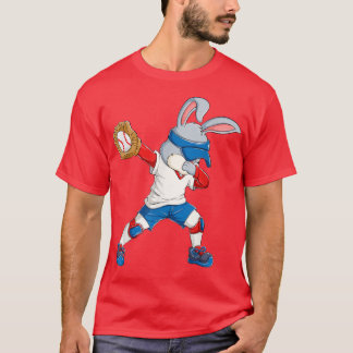 Camiseta Dabbing Bunny Easter Day Béisbol Catcher Happy Ea