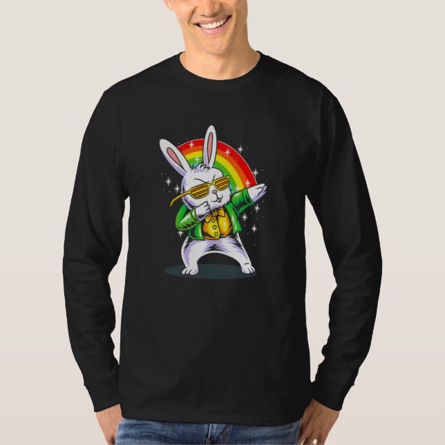 Camiseta Dabbing Bunny Funny Feliz Día de San Patricio (Anverso)