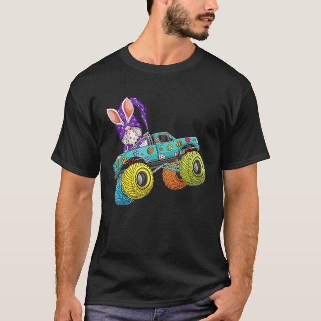 Camiseta Dabbing Bunny Gnomes Happy Easter Monster Truck (Anverso)
