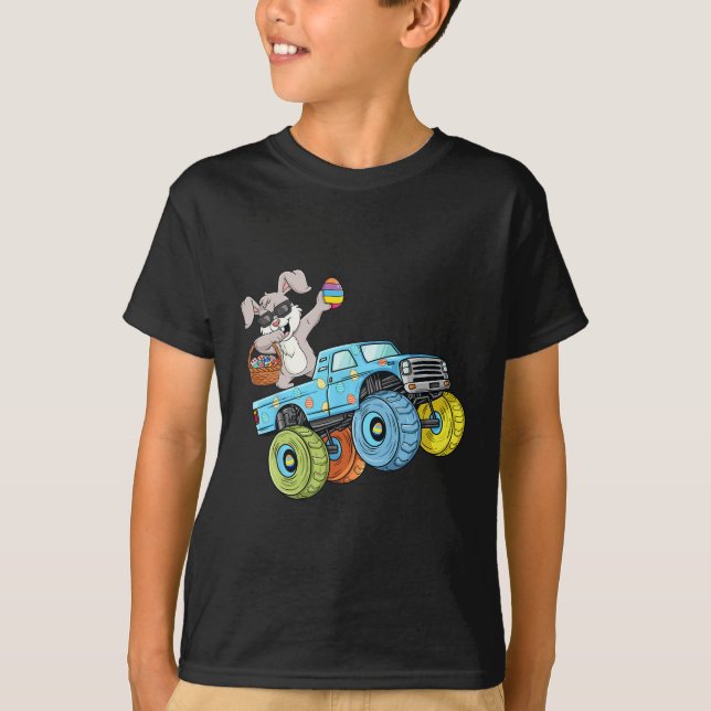 Camiseta Dabbing Bunny Happy Easter Monster Truck Boys Chic (Anverso)