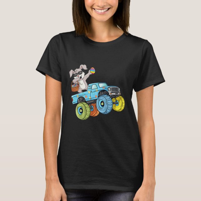Camiseta Dabbing Bunny Happy Easter Monster Truck Boys Chic (Anverso)