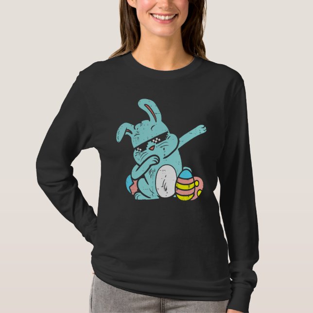 Camiseta Dabbing Bunny Rabbit Egg Hung Easter (Anverso)