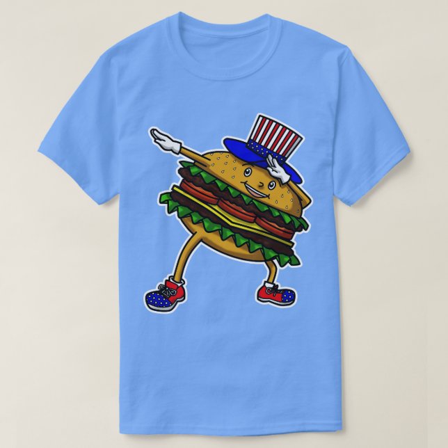 Camiseta Dabbing Burger Independence Day (Diseño del anverso)