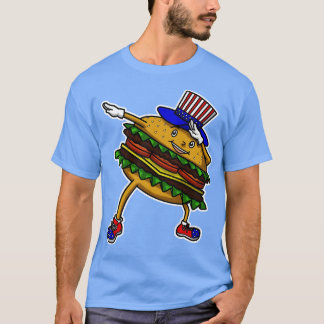 Camiseta Dabbing Burger Independence Day