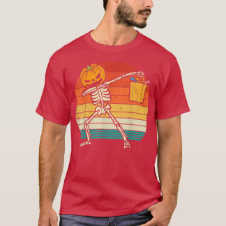 Camiseta Dabbing Calabaza Skeleton Candy Retro Niños pequeñ
