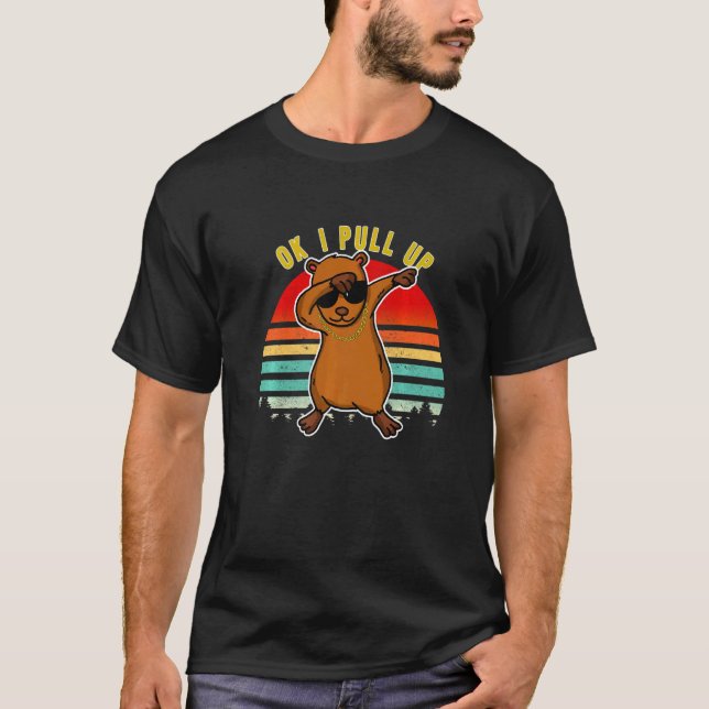 Camiseta Dabbing Capybara Ok Yo Tiro Hacia Arriba Cristal D (Anverso)