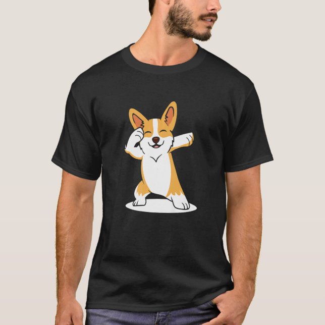 Camiseta Dabbing Cardigan Welsh Corgi Perro Cute Perro Raza (Anverso)